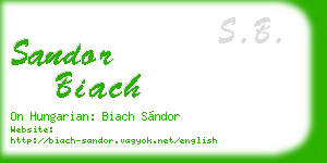 sandor biach business card